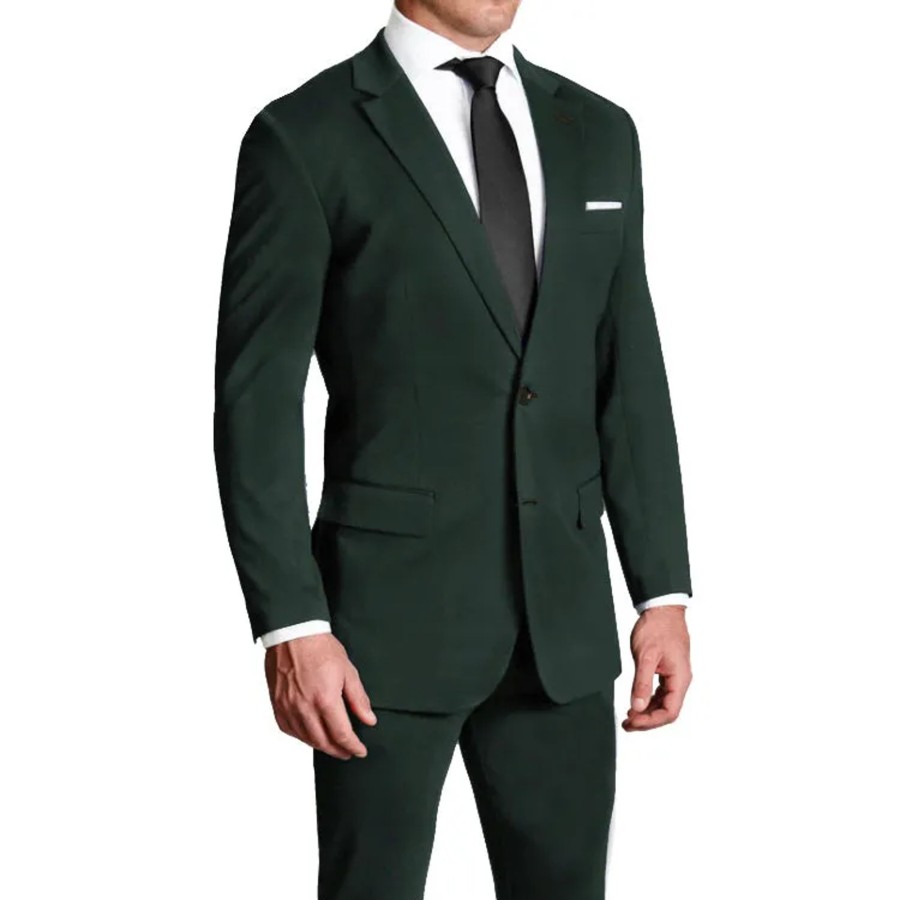 Suits State and Liberty Clothing Company | Athletic Fit Stretch Suit - Solid Hunter Green