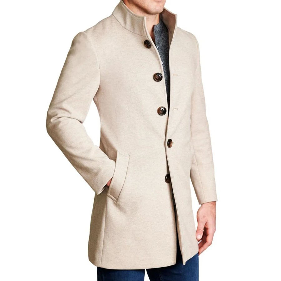 Tops State and Liberty Clothing Company | Tan Open Button Overcoat