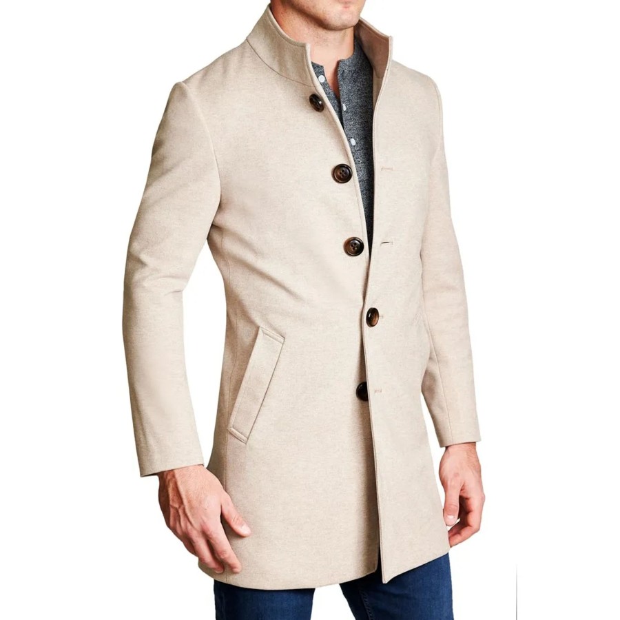 Tops State and Liberty Clothing Company | Tan Open Button Overcoat