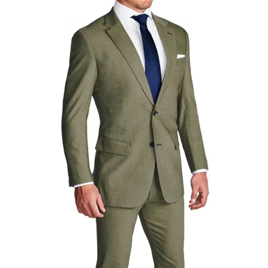 Suits State and Liberty Clothing Company | Athletic Fit Stretch Suit - Heathered Olive