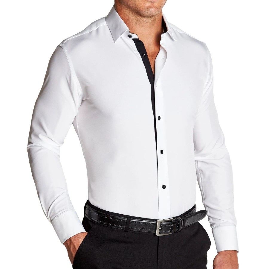 Tops State and Liberty Clothing Company | The Vincent Solid White With Black Accents