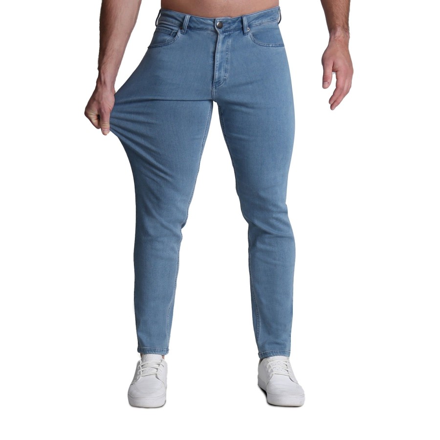 Bottoms State and Liberty Clothing Company | Athletic Fit Stretch Jeans - Light Blue