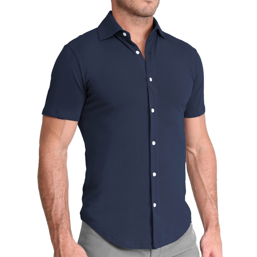 Tops State and Liberty Clothing Company | The Hawkins Navy Short Sleeve Button Down