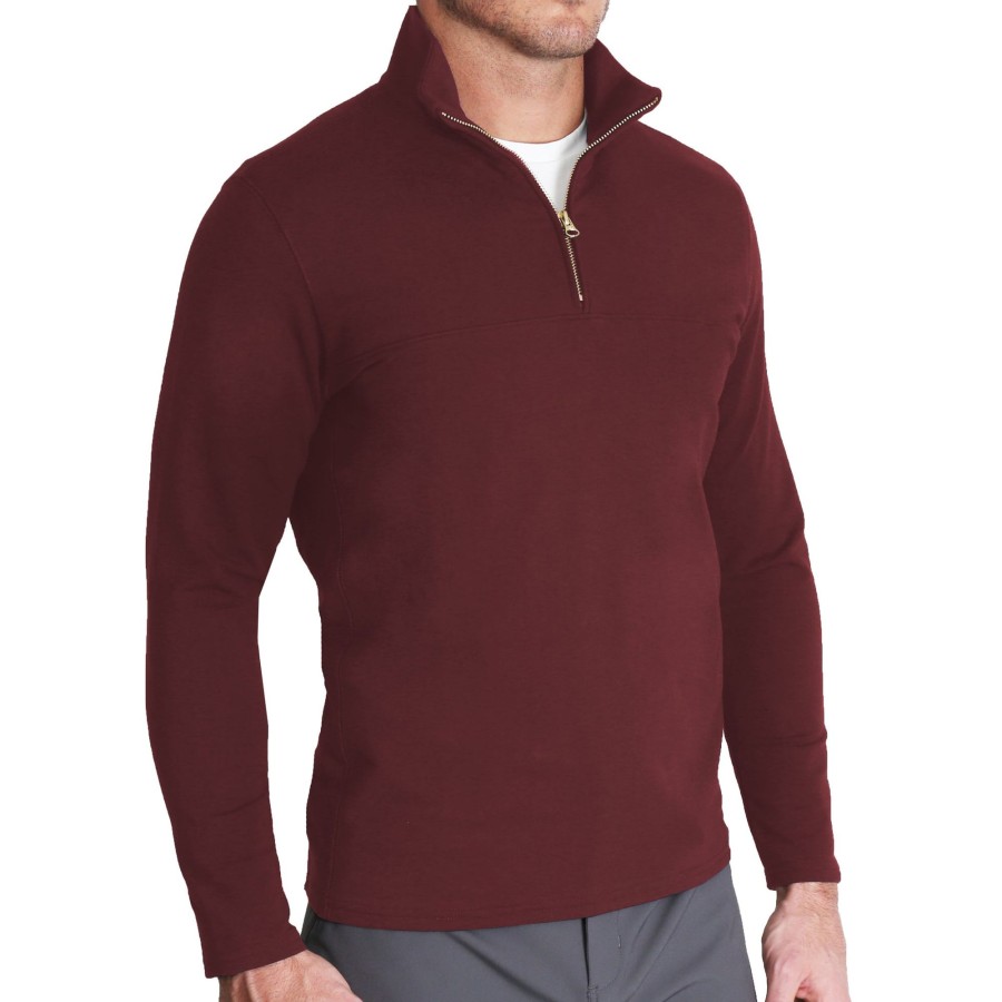 Tops State and Liberty Clothing Company | Quarter Zip - Solid Maroon