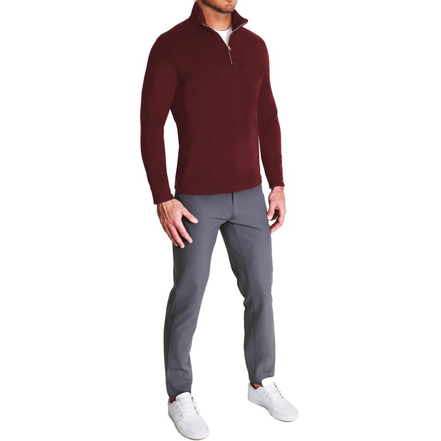 Tops State and Liberty Clothing Company | Quarter Zip - Solid Maroon