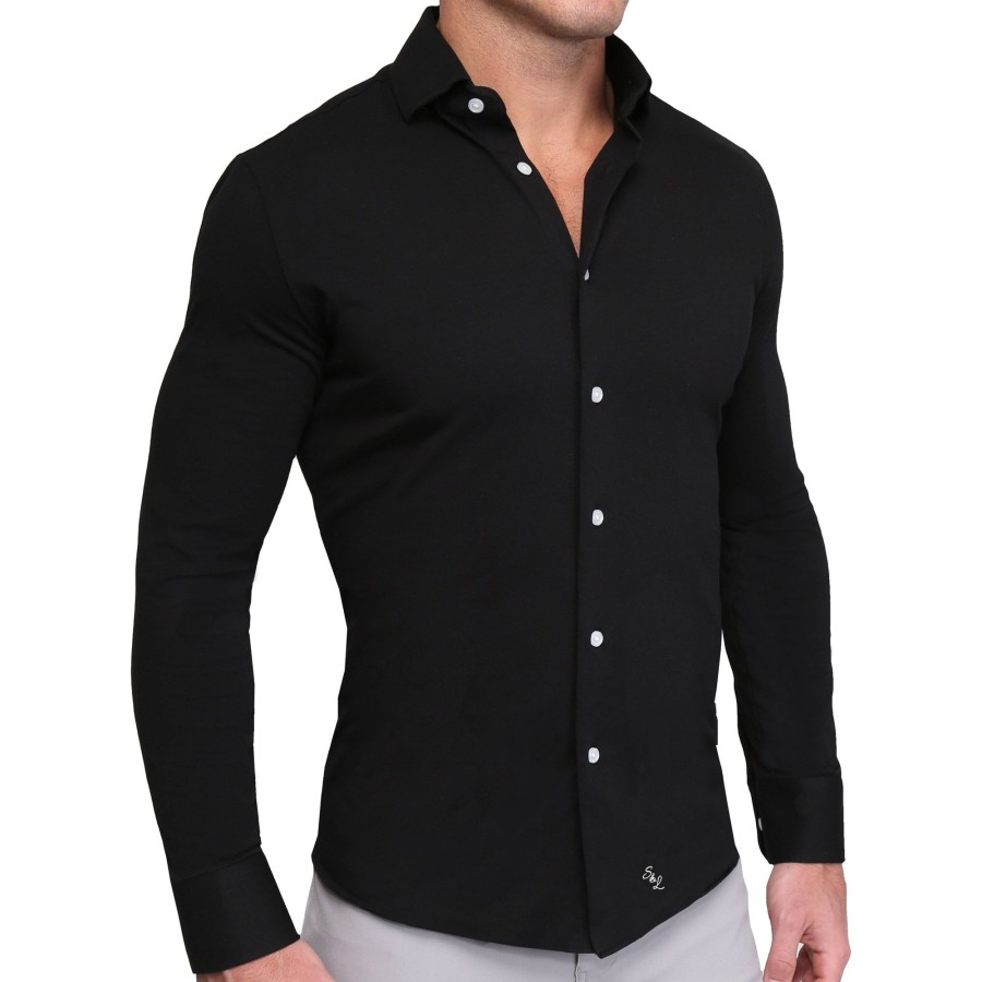 Tops State and Liberty Clothing Company | The Dexter Black Casual Button Down