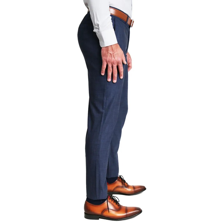 Bottoms State and Liberty Clothing Company | Athletic Fit Stretch Suit Pants - Heathered Navy