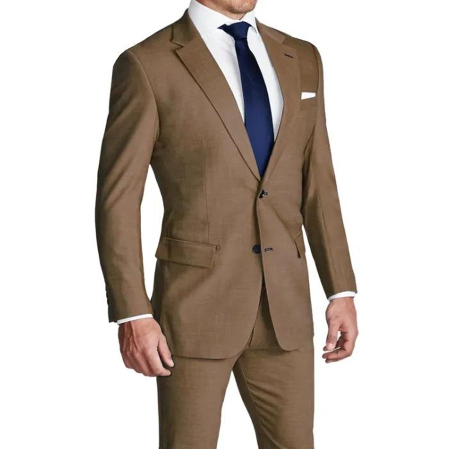 Suits State and Liberty Clothing Company | Athletic Fit Stretch Blazer - Heathered Cappuccino