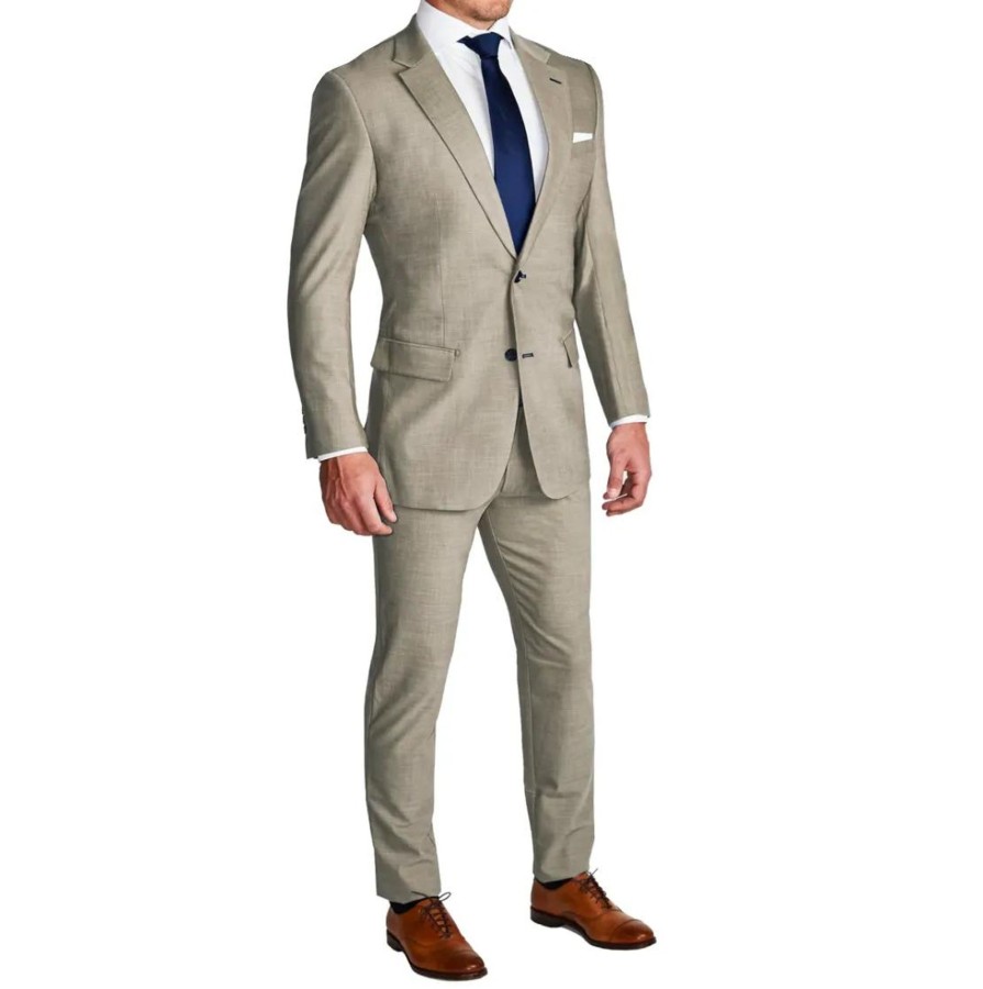 Suits State and Liberty Clothing Company | Athletic Fit Stretch Suit - Heathered Stone