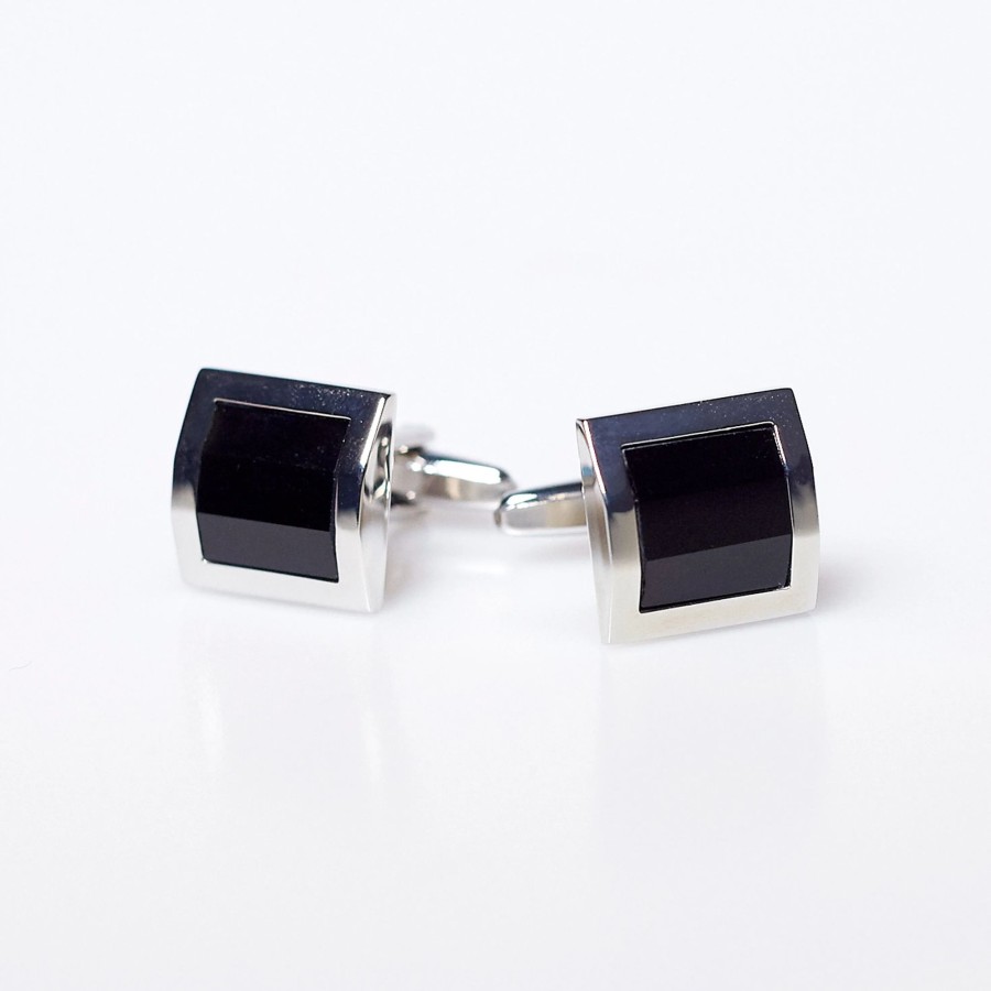 Accessories State and Liberty Clothing Company | Black Square Cuff Links