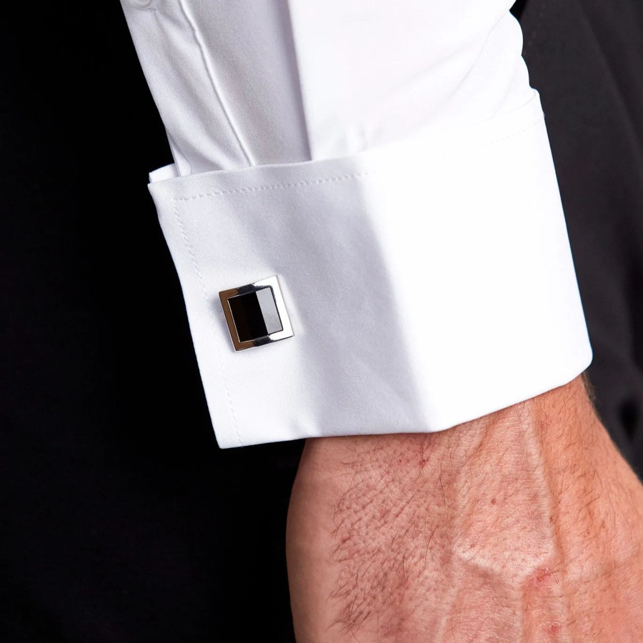 Accessories State and Liberty Clothing Company | Black Square Cuff Links