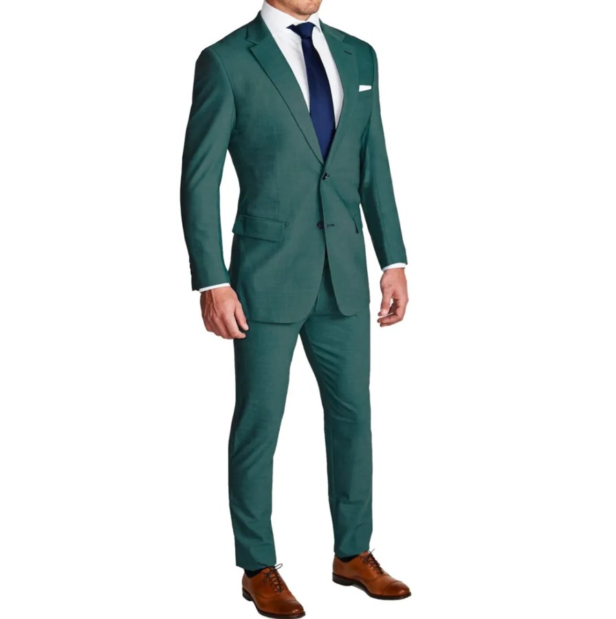 Suits State and Liberty Clothing Company | Athletic Fit Stretch Suit - Heathered Sea Green