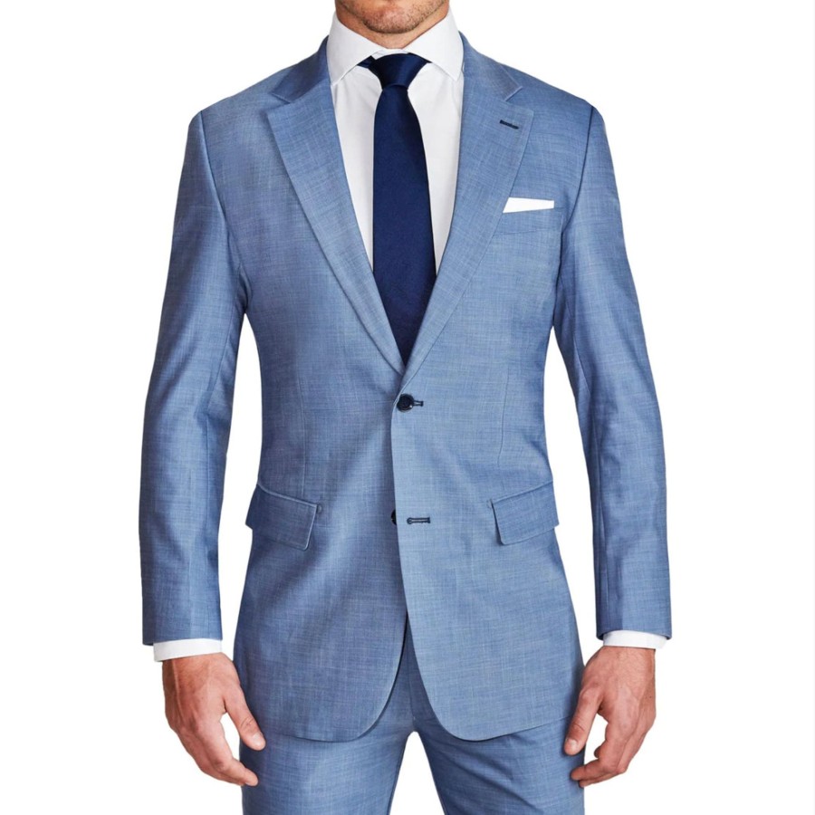 Suits State and Liberty Clothing Company | Athletic Fit Stretch Blazer - Heathered Light Blue