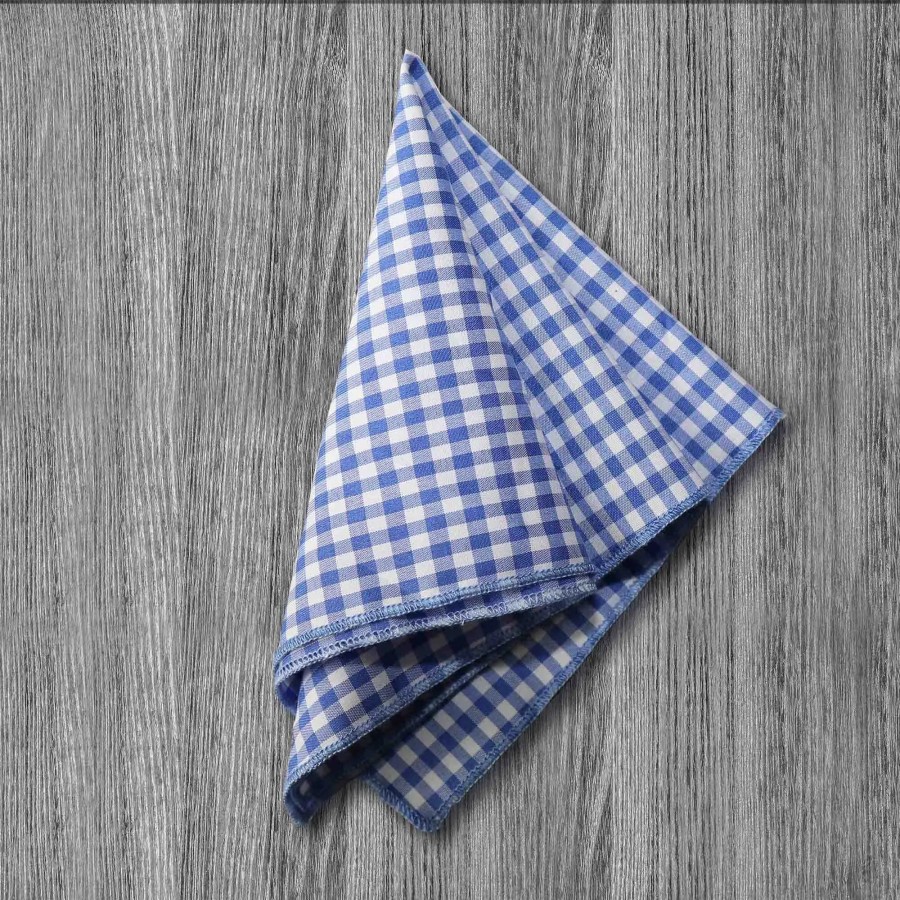 Accessories State and Liberty Clothing Company | The Bonino Blue Gingham Pocket Square