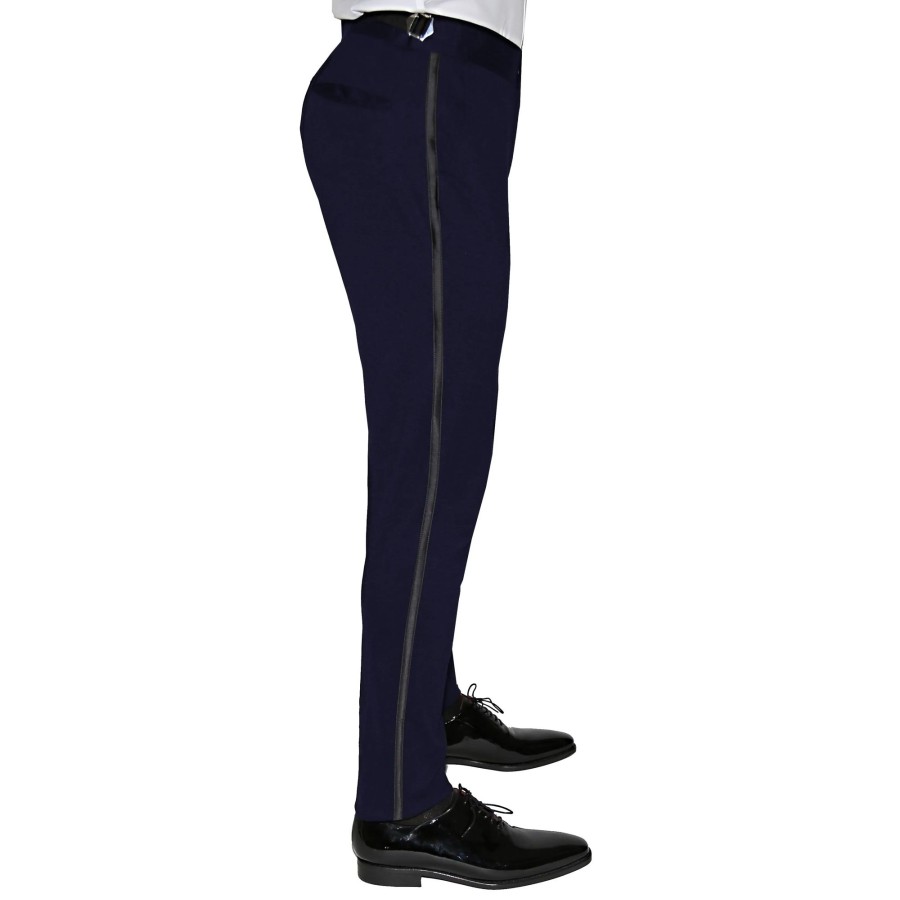 Suits State and Liberty Clothing Company | Athletic Fit Stretch Tuxedo Pants - Solid Navy