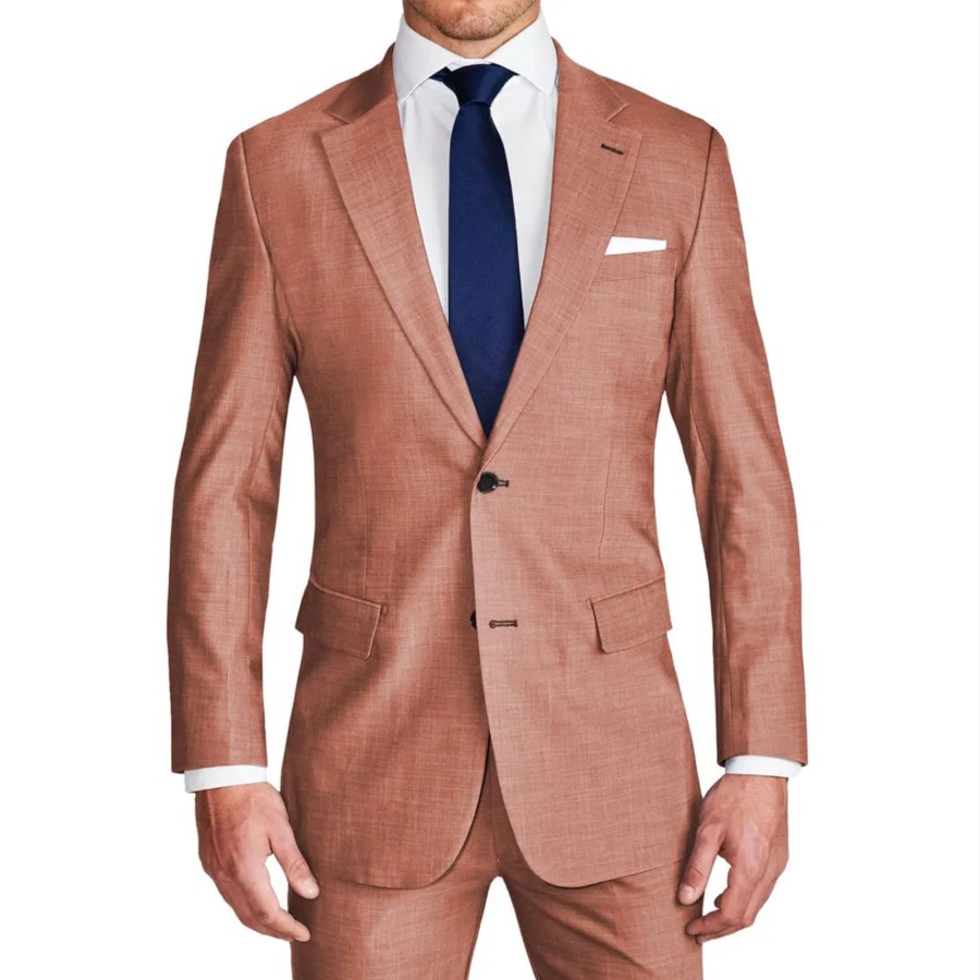 Suits State and Liberty Clothing Company | Athletic Fit Stretch Blazer - Heathered Salmon