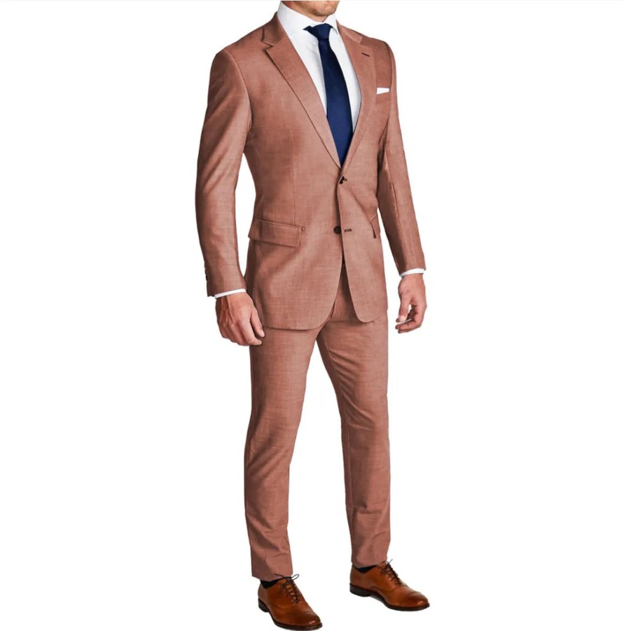 Suits State and Liberty Clothing Company | Athletic Fit Stretch Blazer - Heathered Salmon