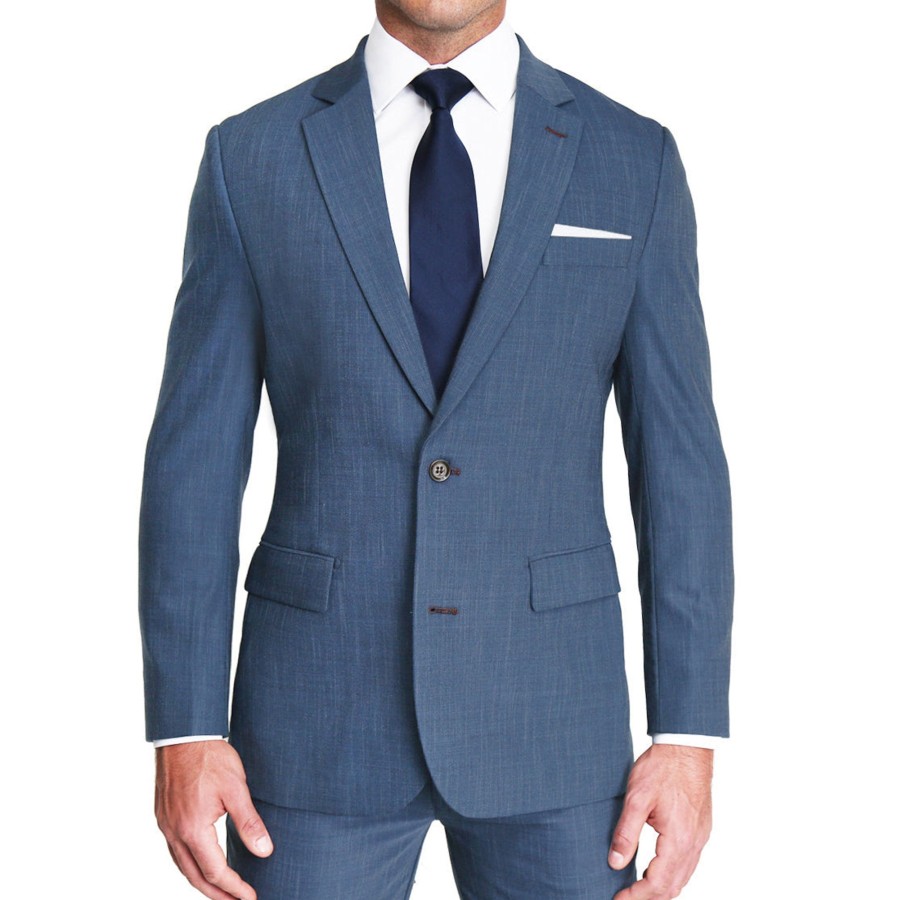 Suits State and Liberty Clothing Company | Athletic Fit Stretch Blazer - Heathered Blue