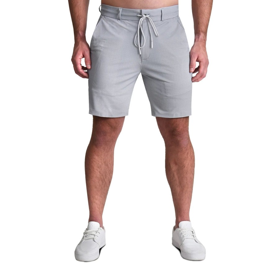 Bottoms State and Liberty Clothing Company | Athletic Fit Drawstring Shorts - Grey Houndstooth