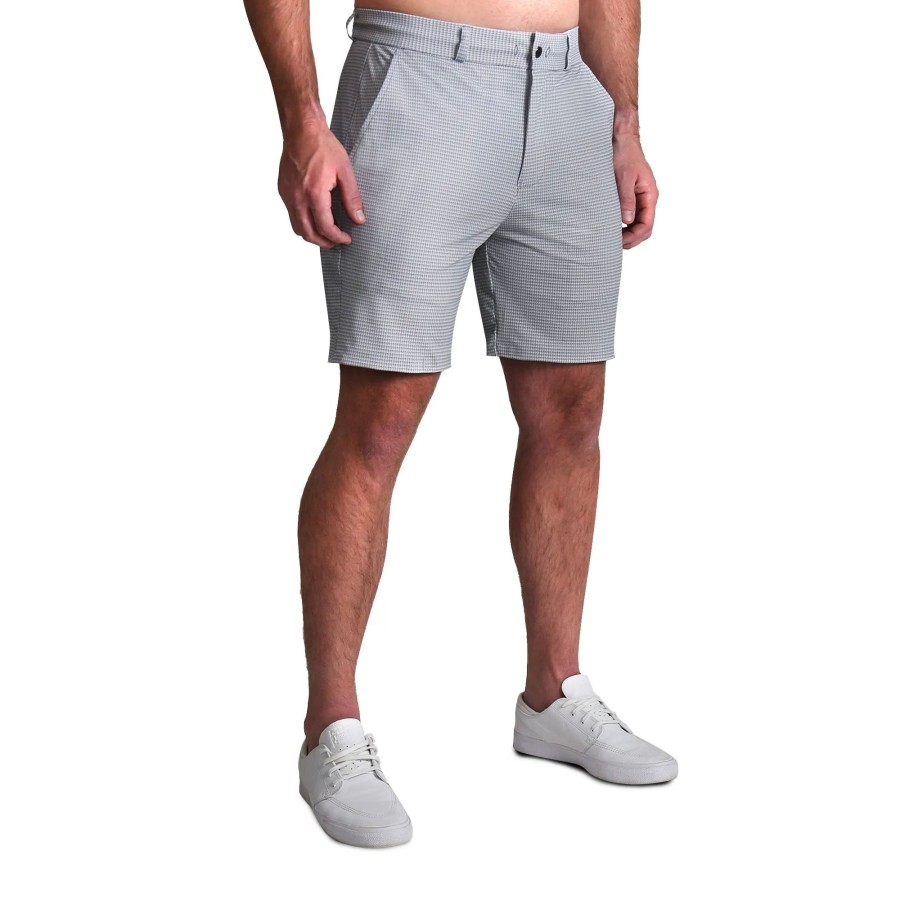 Bottoms State and Liberty Clothing Company | Athletic Fit Drawstring Shorts - Grey Houndstooth