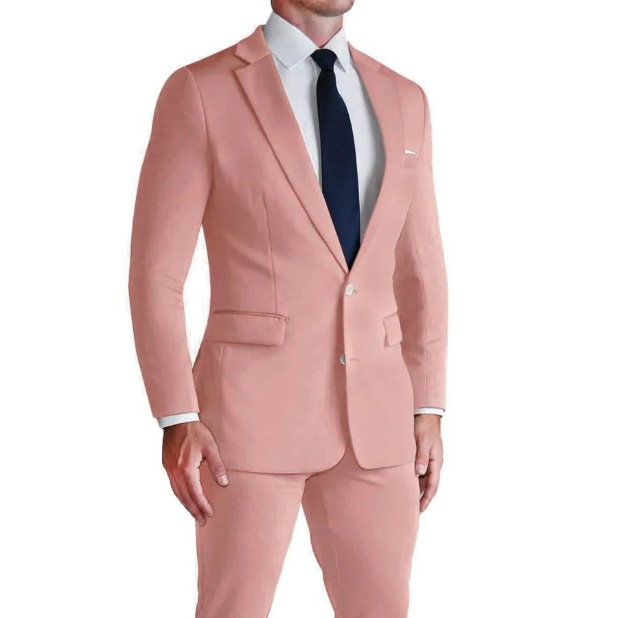 Tops State and Liberty Clothing Company | Athletic Fit Stretch Blazer - Solid Rose