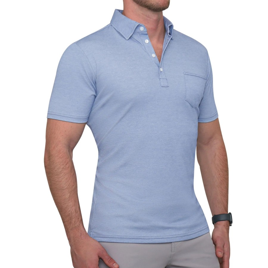 Tops State and Liberty Clothing Company | The Matt Sky Blue Pique Polo