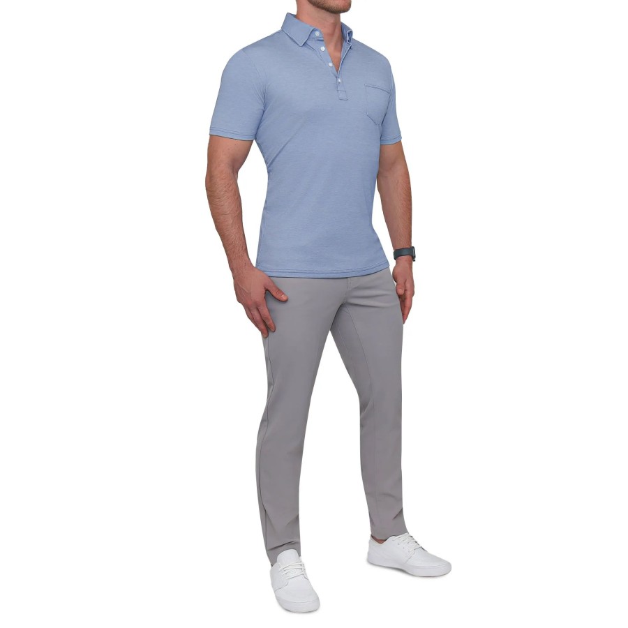 Tops State and Liberty Clothing Company | The Matt Sky Blue Pique Polo