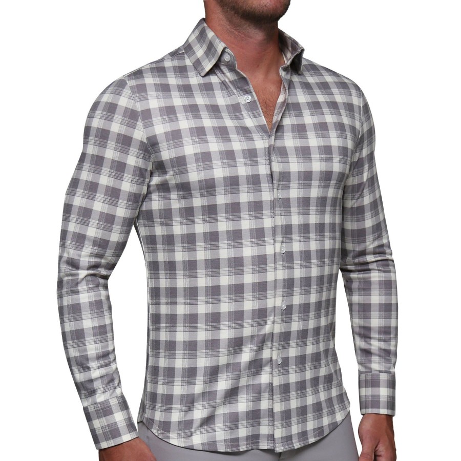 Tops State and Liberty Clothing Company | The Holden Grey Plaid Casual Button Down