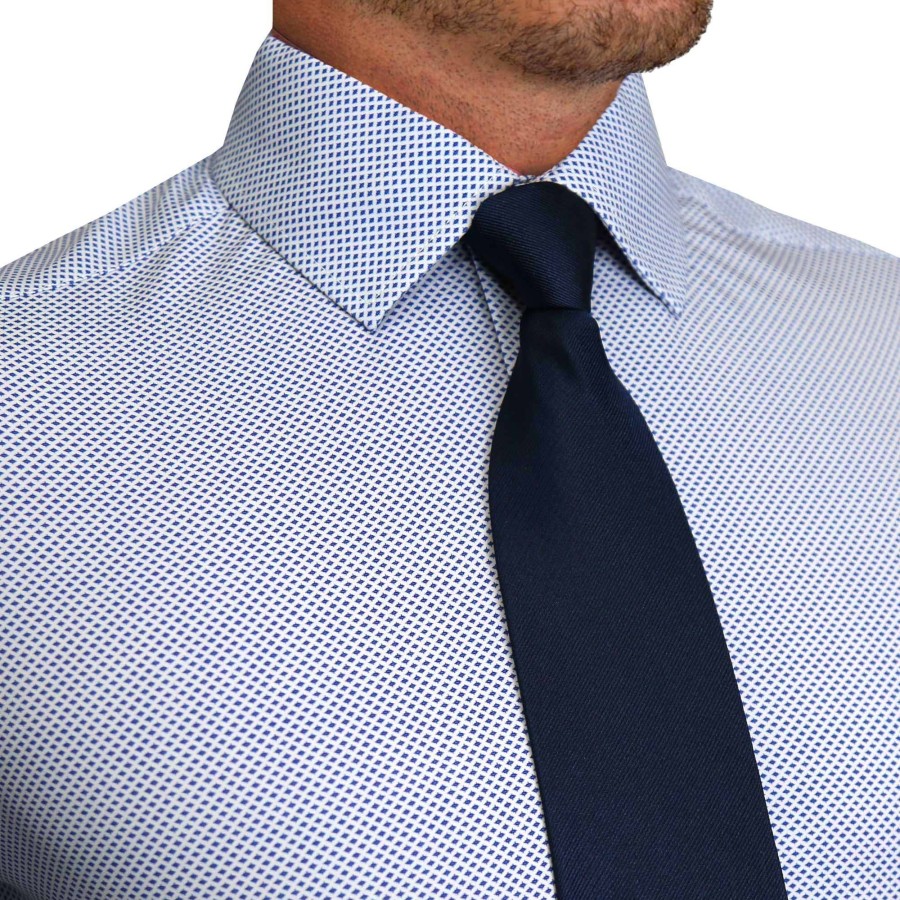 Tops State and Liberty Clothing Company | The Charles Navy Diamond Dress Shirt