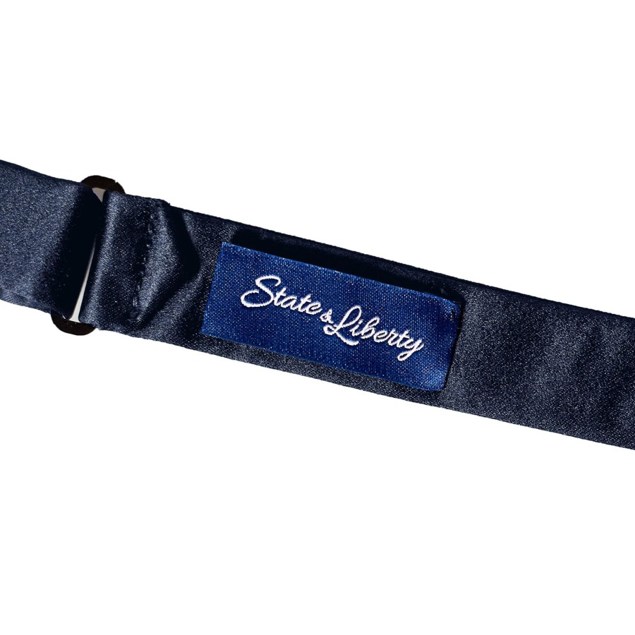 Accessories State and Liberty Clothing Company | Navy Silk Bowtie