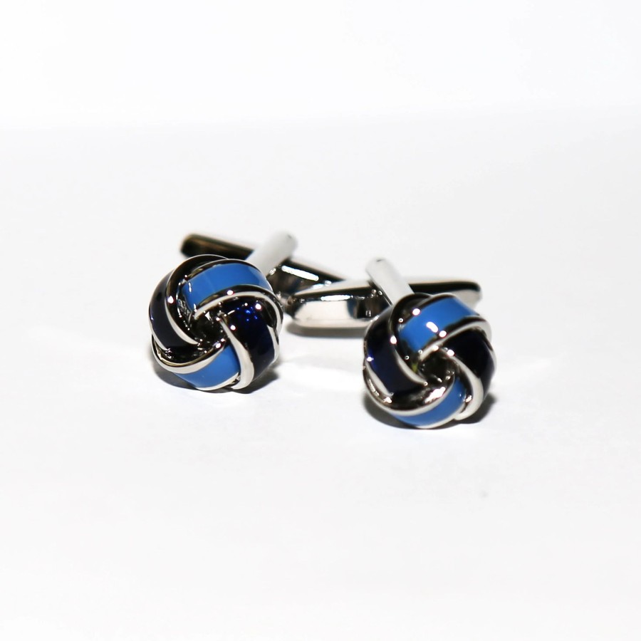 Accessories State and Liberty Clothing Company | Navy U0026 Light Blue Knot Cuff Links