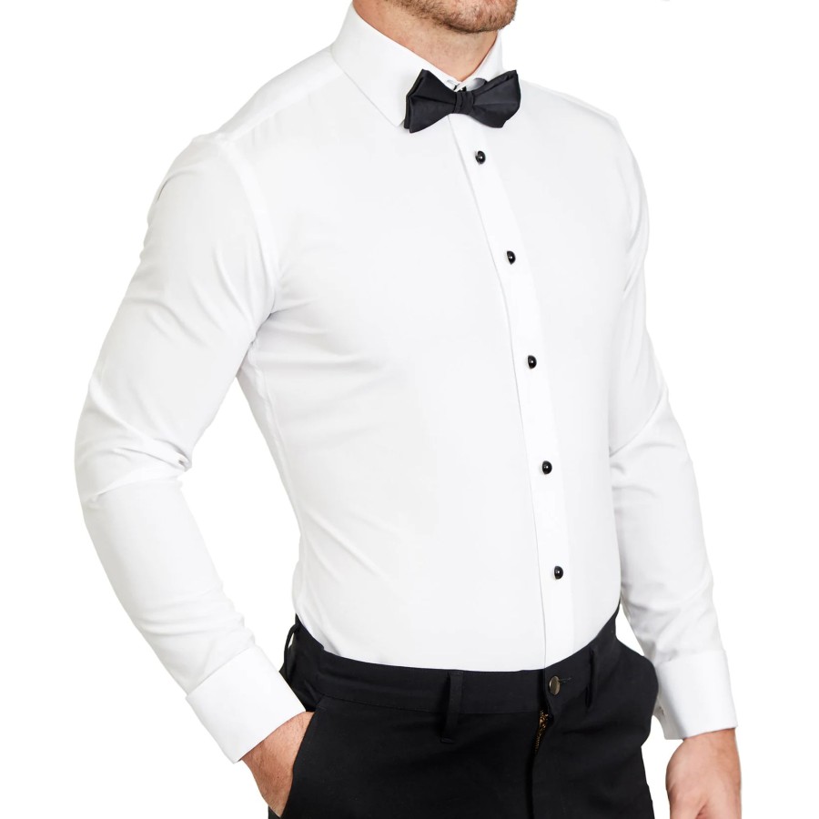 Tops State and Liberty Clothing Company | The Solid White Tuxedo Shirt