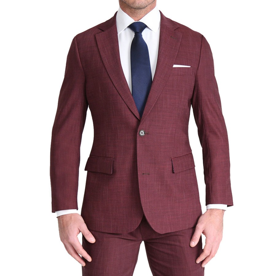 Suits State and Liberty Clothing Company | Athletic Fit Stretch Blazer - Heathered Maroon