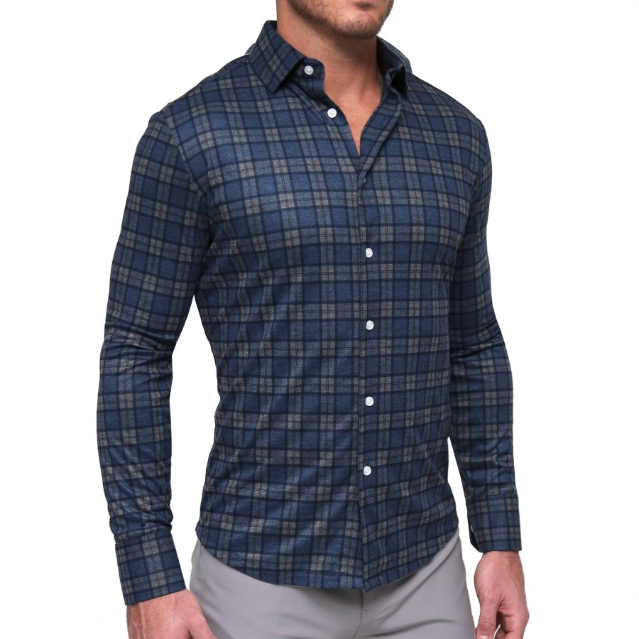 Tops State and Liberty Clothing Company | The Gregory Blue, Tan, U0026 Teal Plaid Button Down