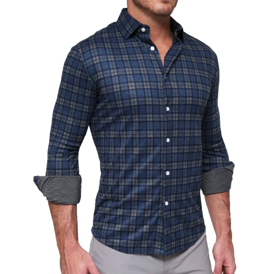 Tops State and Liberty Clothing Company | The Gregory Blue, Tan, U0026 Teal Plaid Button Down