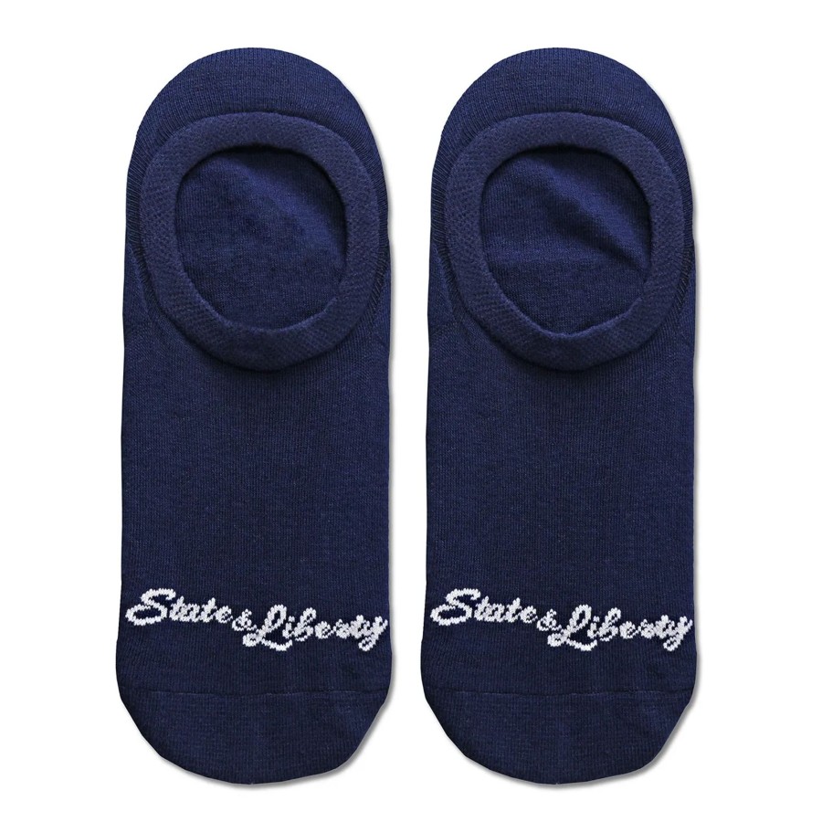 Accessories State and Liberty Clothing Company | Branded No-Show Socks - Navy