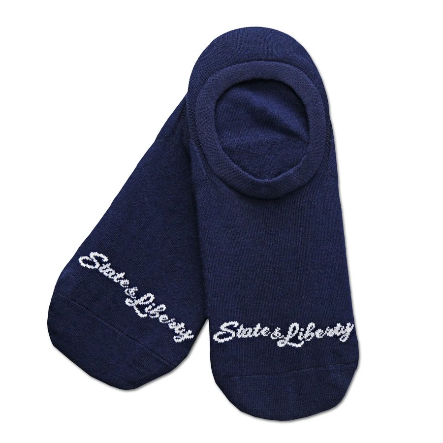 Accessories State and Liberty Clothing Company | Branded No-Show Socks - Navy